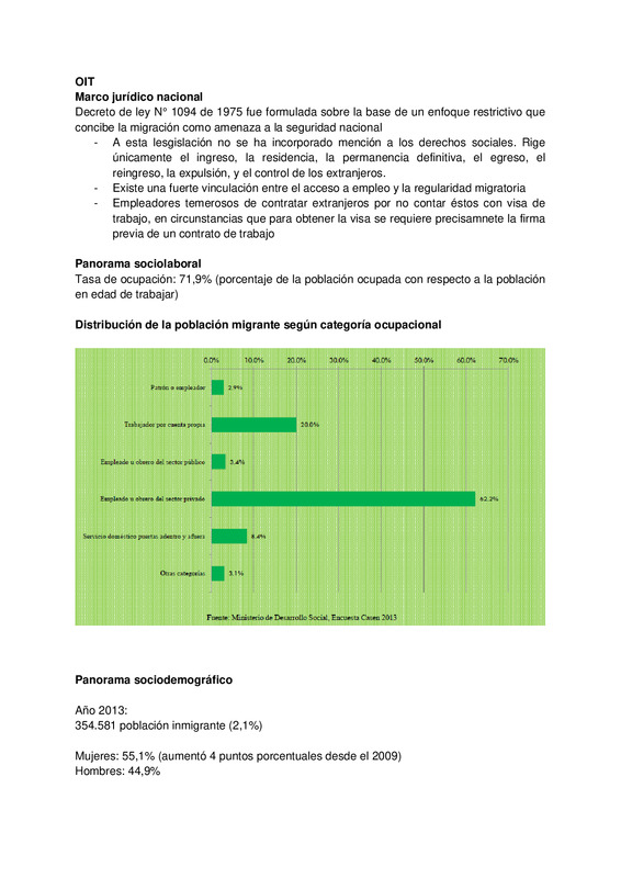 OIT Trabajadores migrantes en Chile