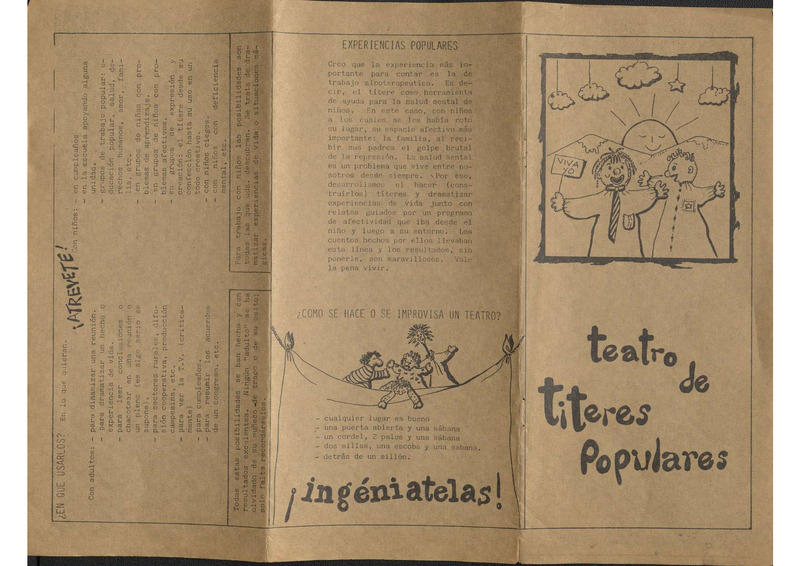 Separata Boletín Juglar para hacer títeres