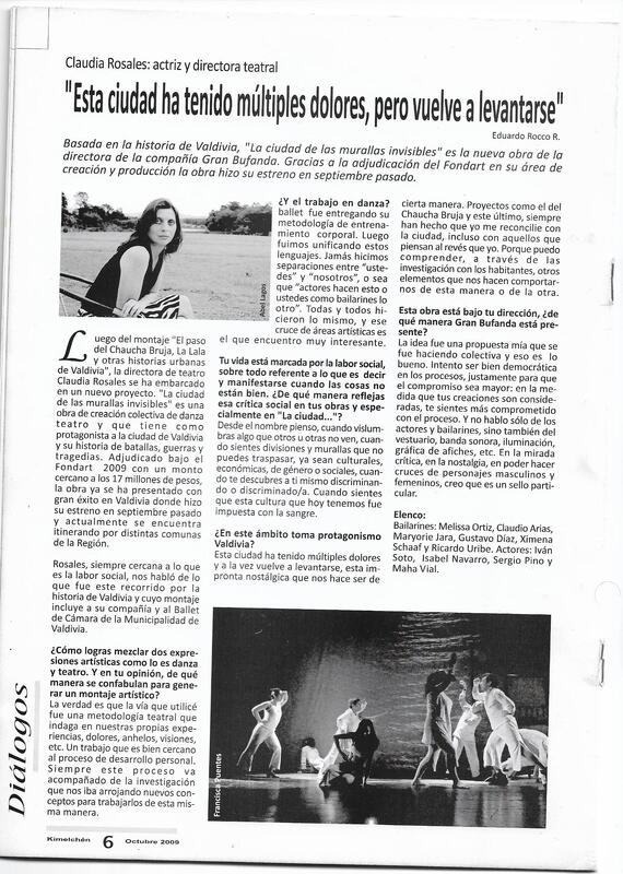 Entrevista a Claudia Rosales en Revista Kimelchén