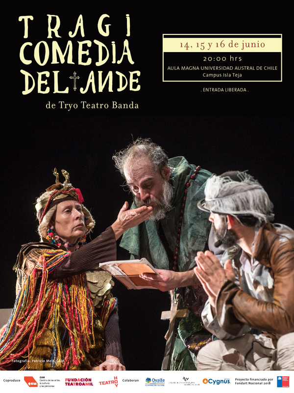 Afiche de Tragicomedia del Ande para funciones en Valdivia
