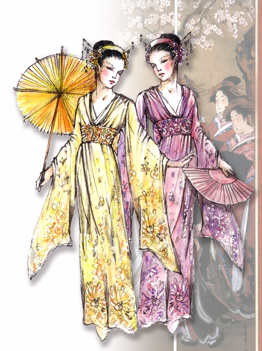 Boceto de Diseño de Vestuario, Madame Butterfly
