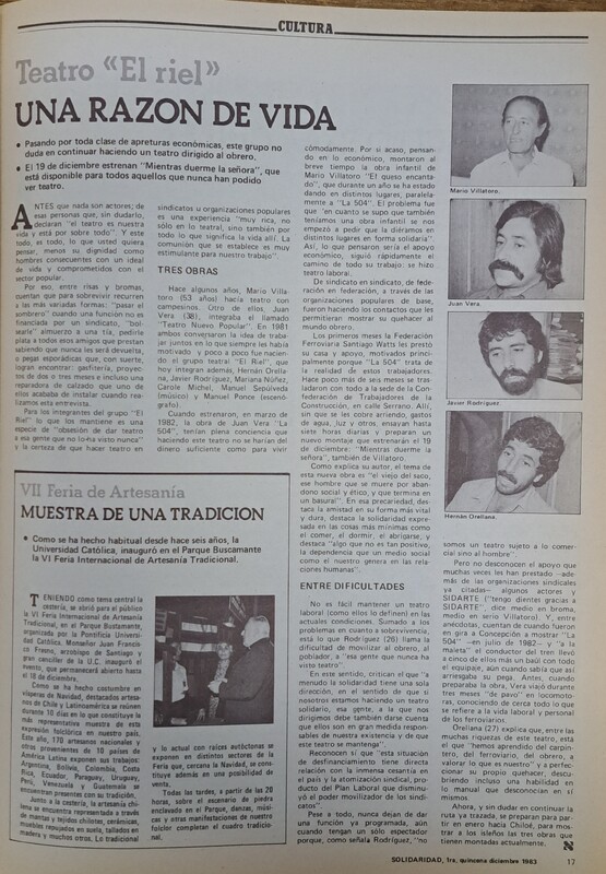 Reportaje Teatro El Riel: una razón de vida