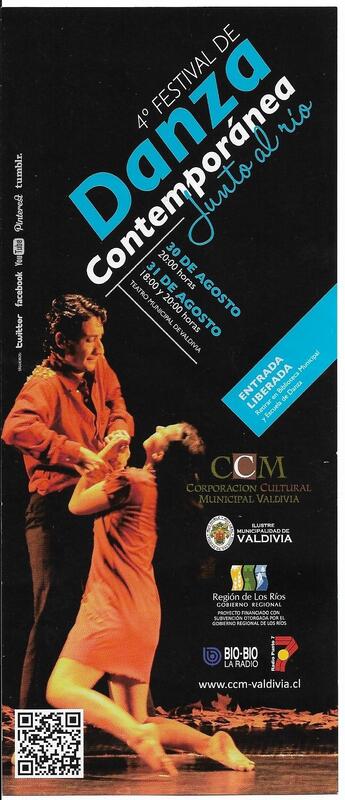 Folleto del 4° Festival de Danza Contemporánea Junto al Río Valdivia