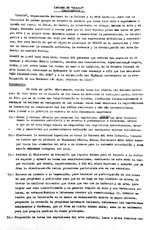 Informe de inauguración Ocarin