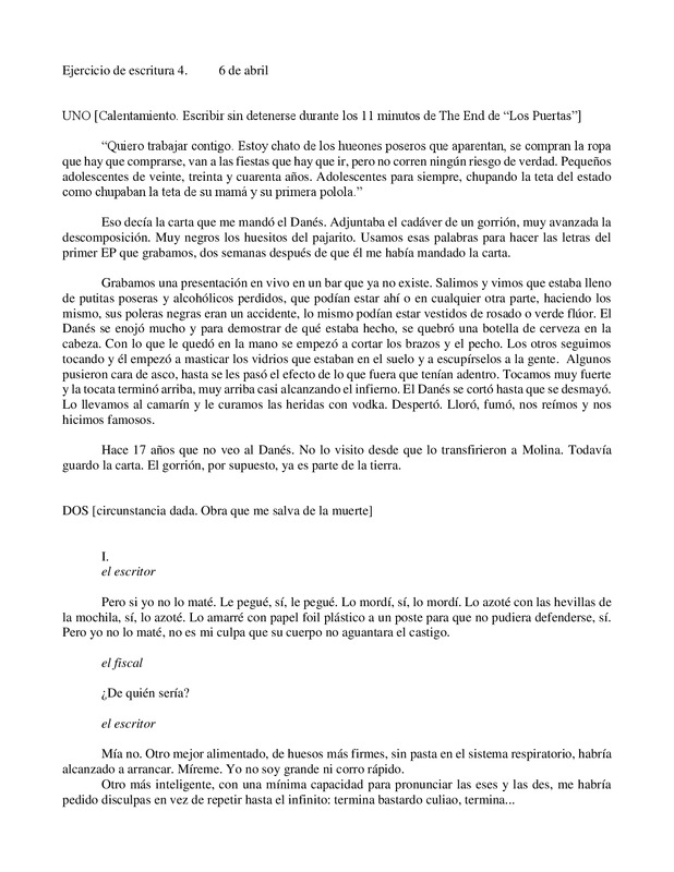 Ejercicios dramatúrgico de José Manuel Aguirre
