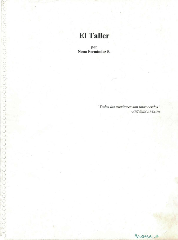 Guión de la obra El Taller
