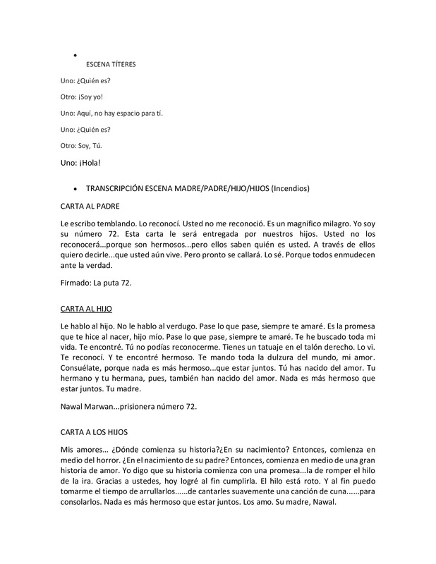 Compilado de citas utilizadas para la dramaturgia de El País Sin Duelo