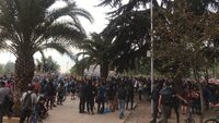 Manifestantes en Parque Bustamante, Providencia