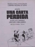 Programa de mano de la obra Una Carta Perdida