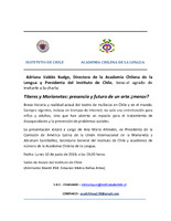 Invitación a la charla "Títeres y Marionetas: presencia y futuro de un arte ¿menor?